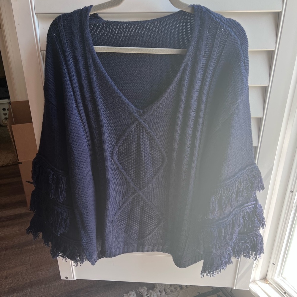 Bell sleeved navy sweater